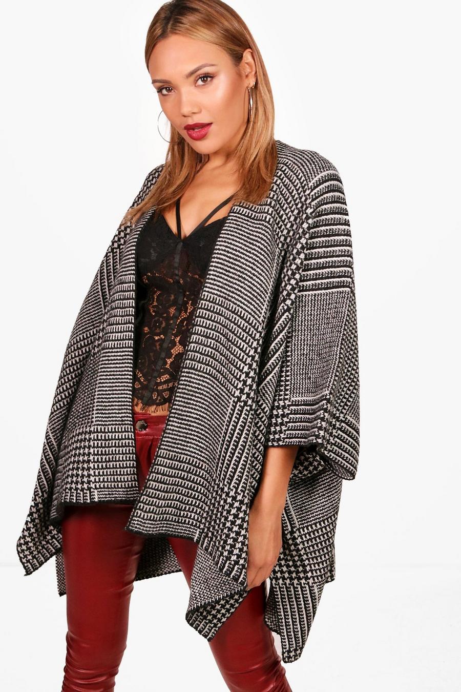 Kayleigh Dogtooth Checked Poncho image number 1