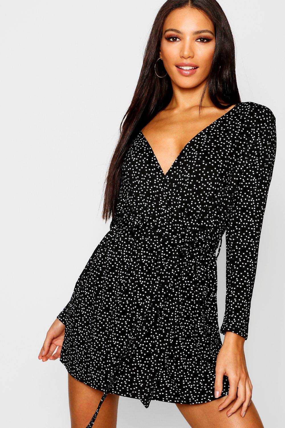 boohoo star wrap dress