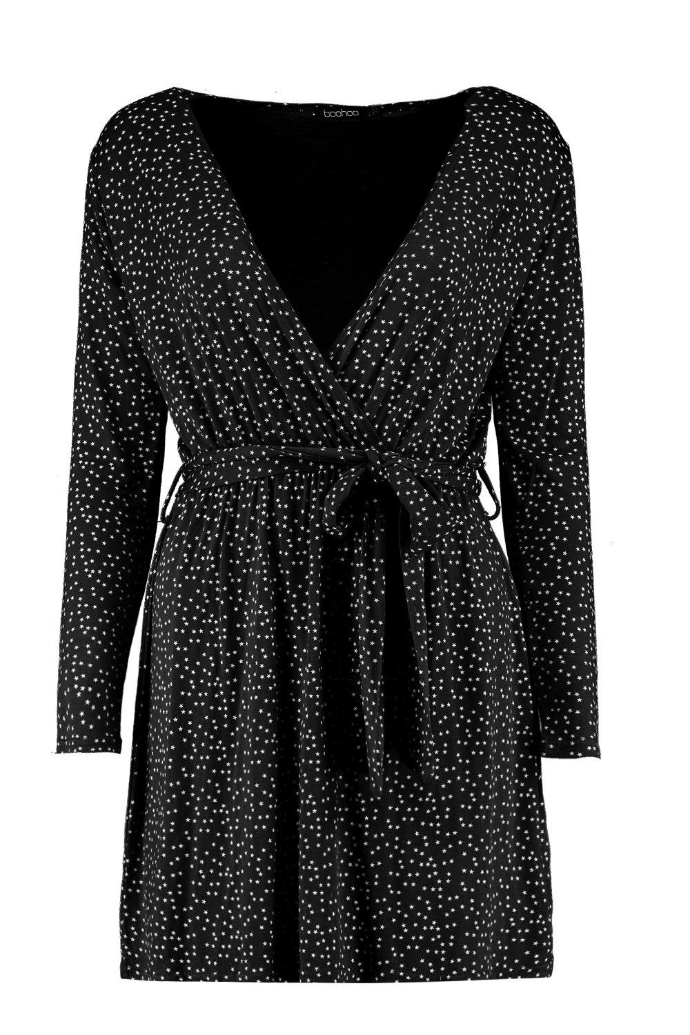 boohoo star wrap dress