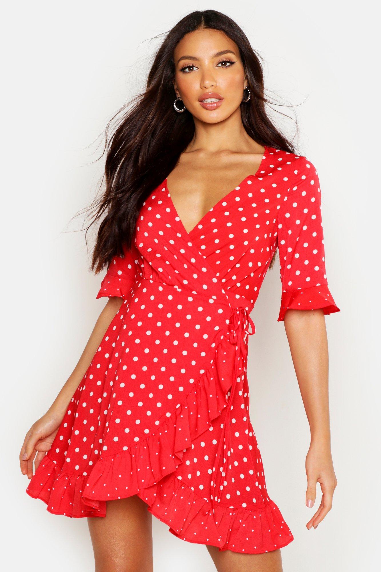 boohoo wrap tea dress