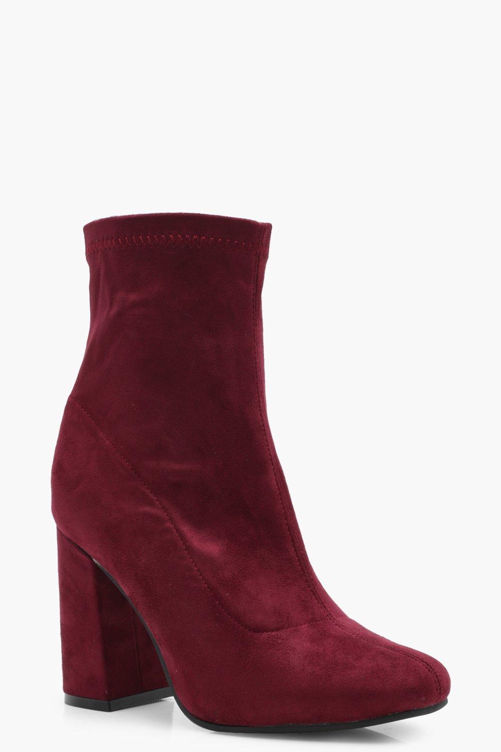 burgundy sock boots