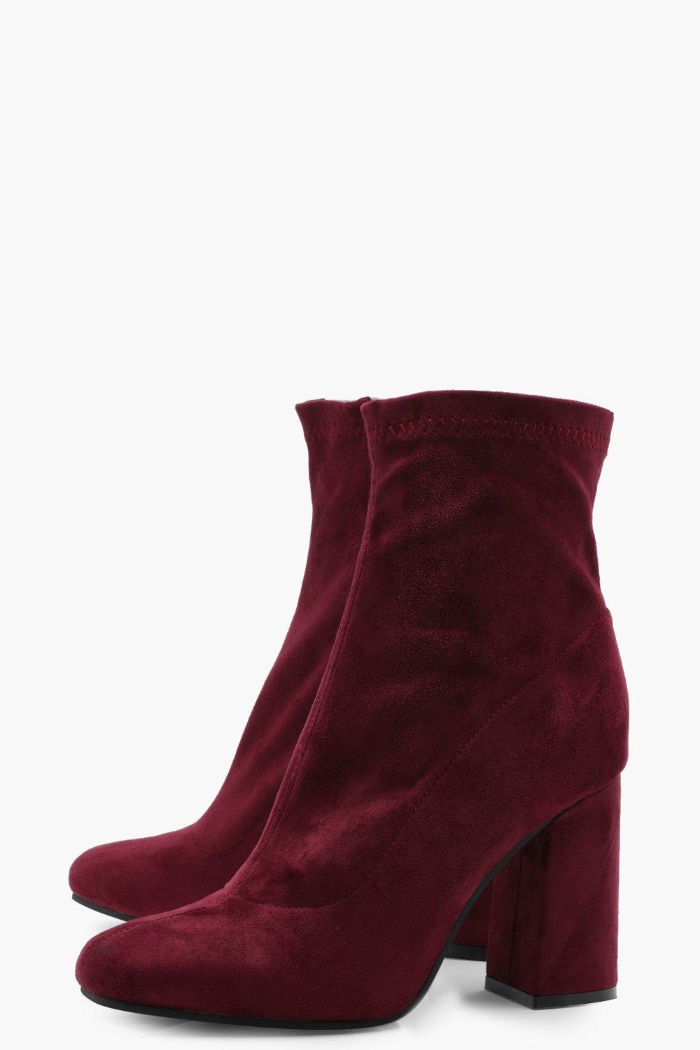 burgundy sock boots