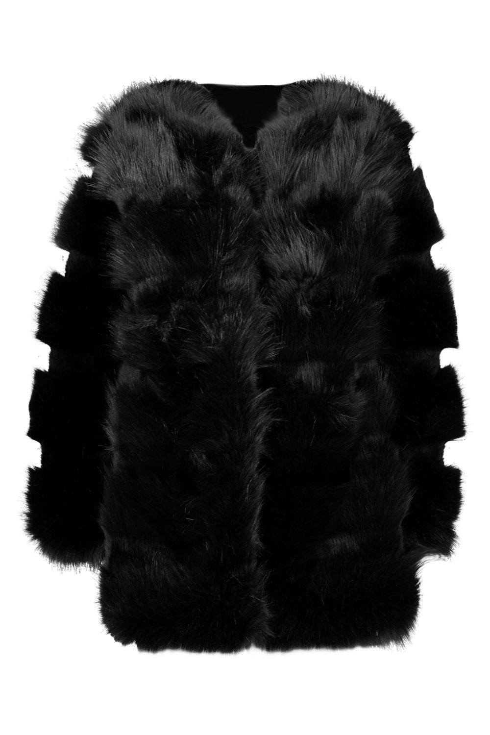 Grace Faux Fur Panelled Coat | boohoo ES Grace Faux Fur Panelled Coat | boohoo ES