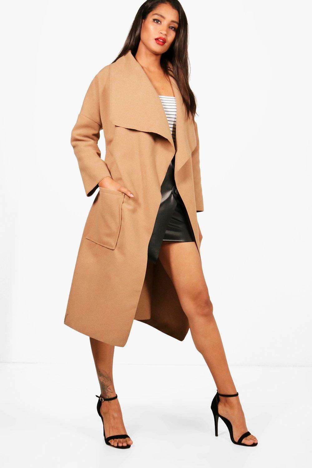 boohoo camel coat