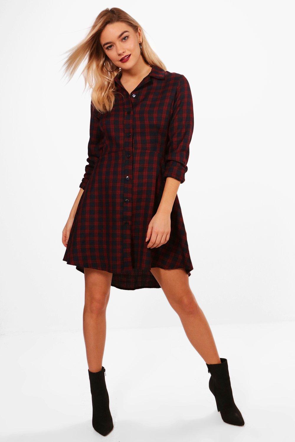 fit and flare shirt dress