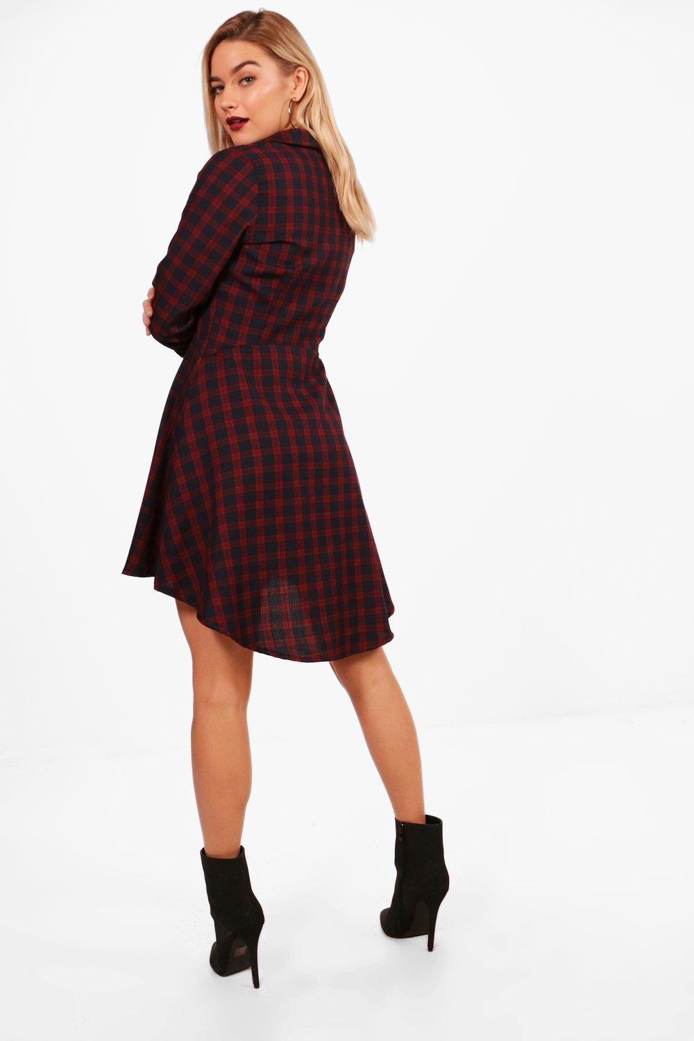 Fit and flare shirt dress on sale