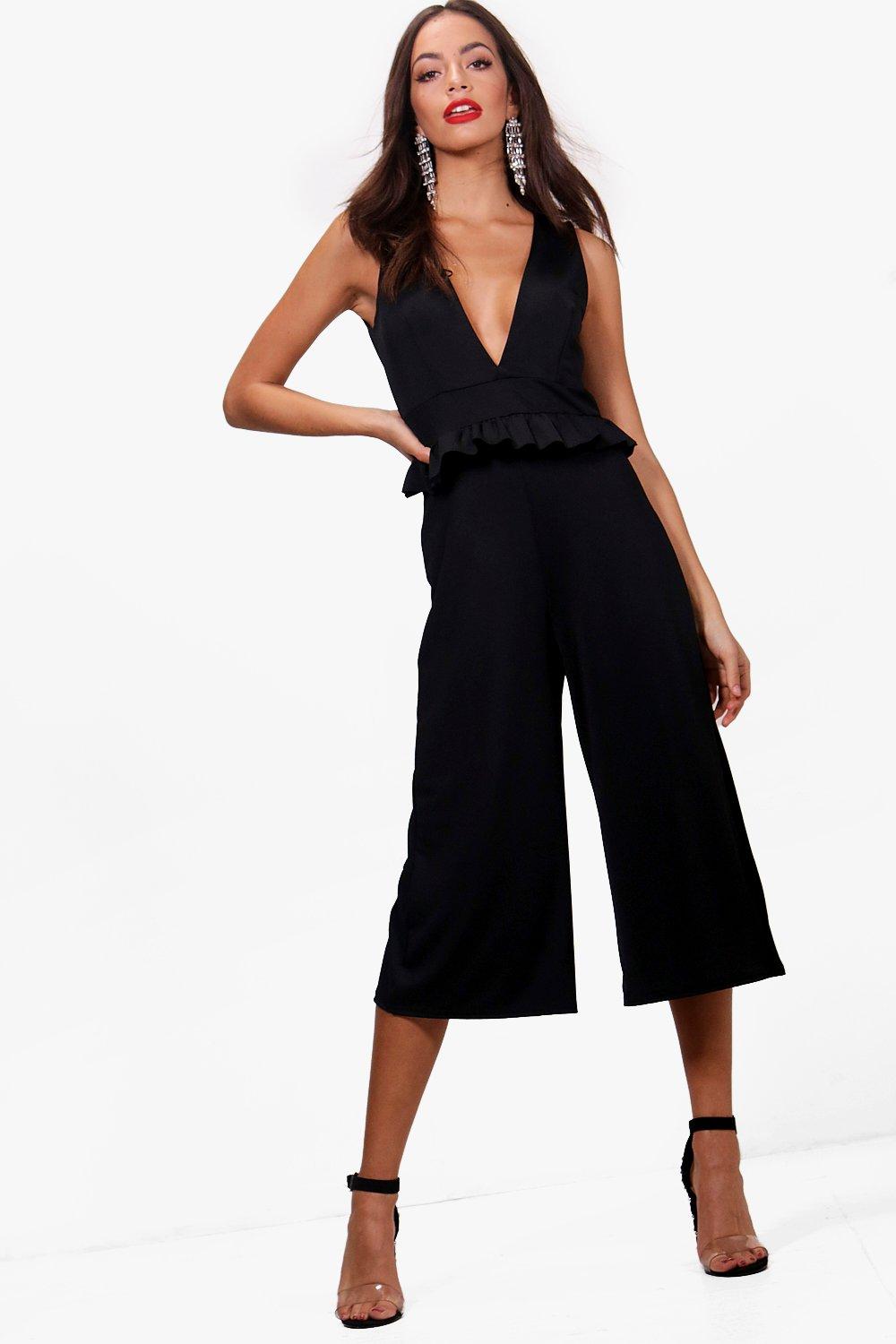 boohoo ruffle jumpsuit