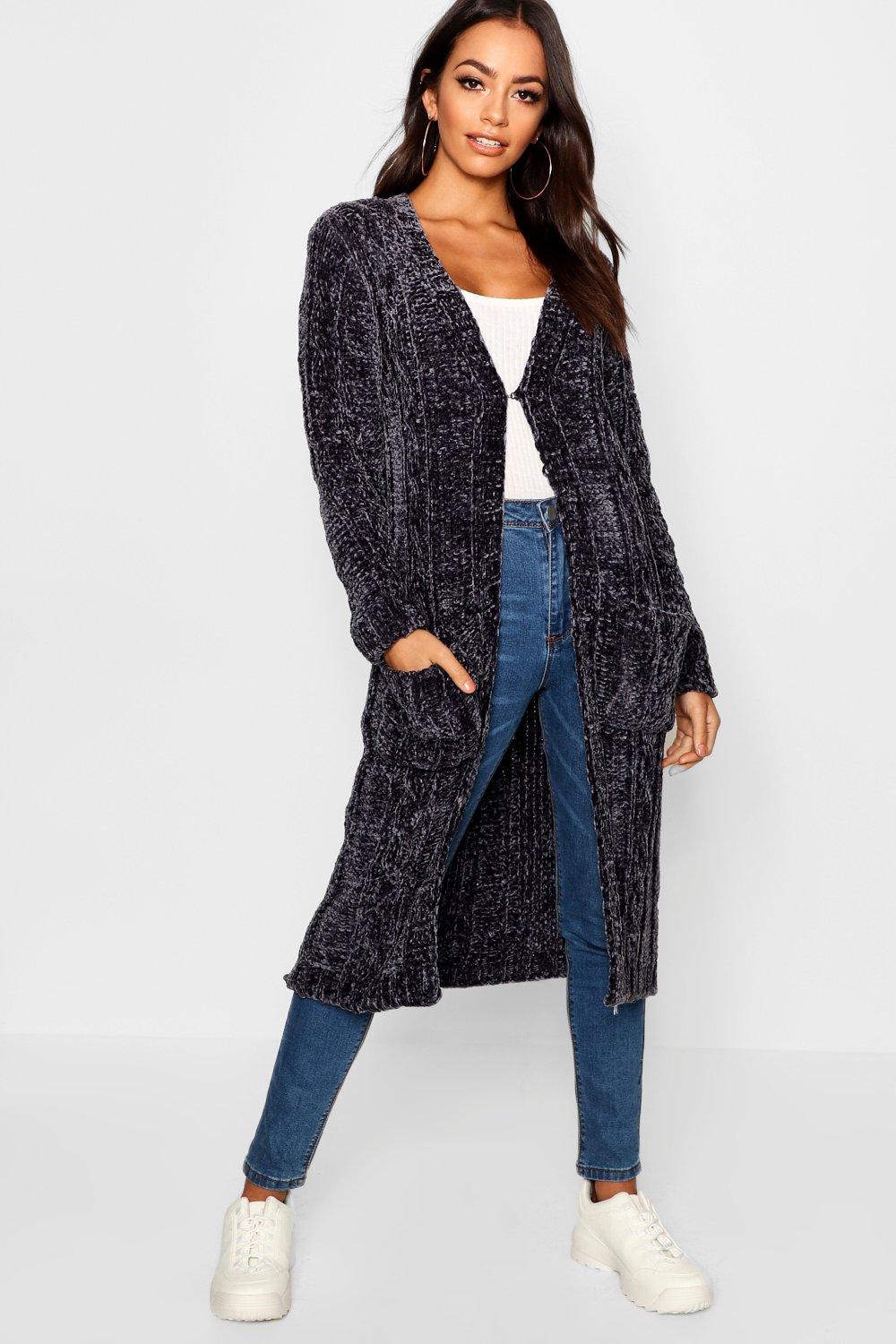 chenille grey cardigan