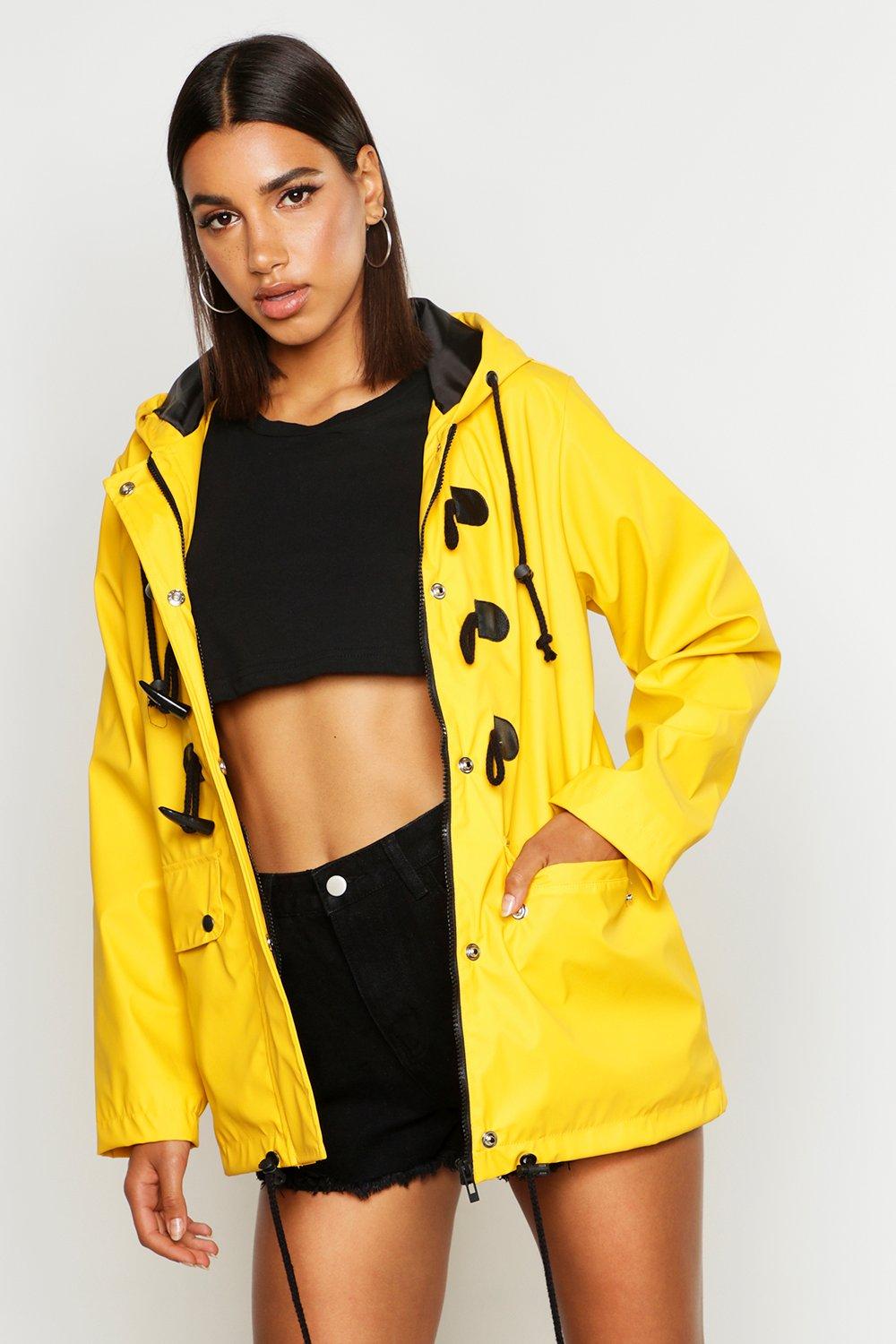 Boohoo rubberised cheap rain mac