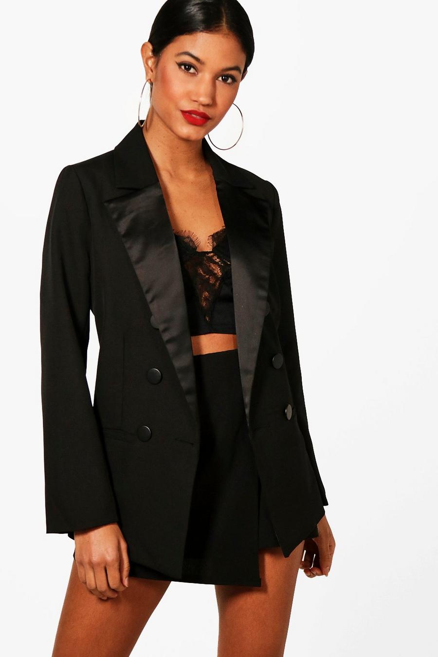 Boutique Double Breasted Tailored Tux Blazer image number 1