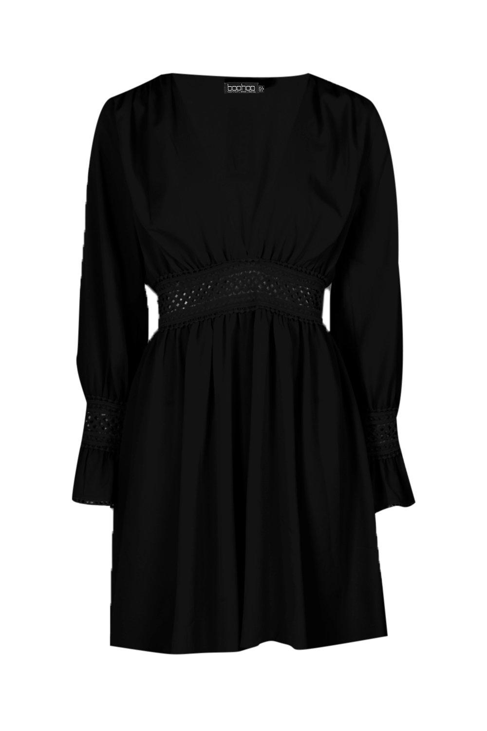 Grey crochet skater dress sale