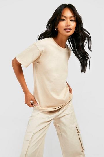 Basic Oversized Boyfriend T-Shirt stone