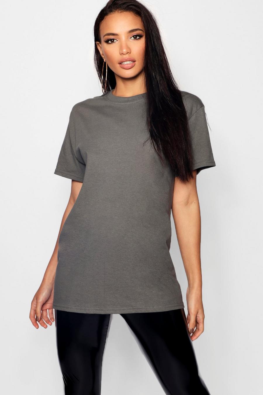 T-shirt boyfriend oversize basique, Charcoal image number 1