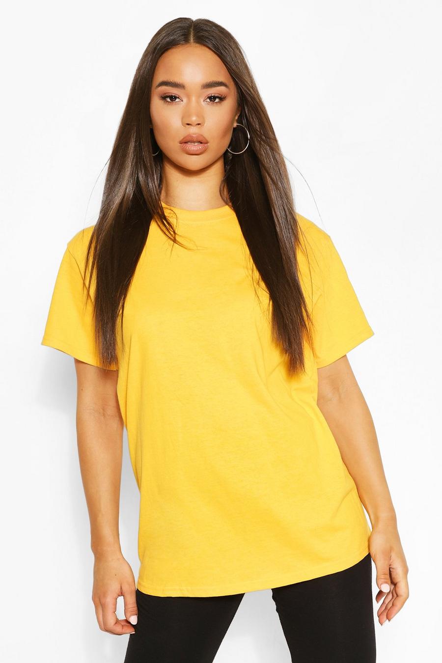 Mustard Basic Oversized Boyfriend T-Shirt image number 1