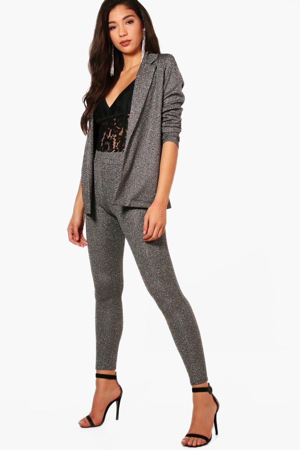 glitter skinny trousers