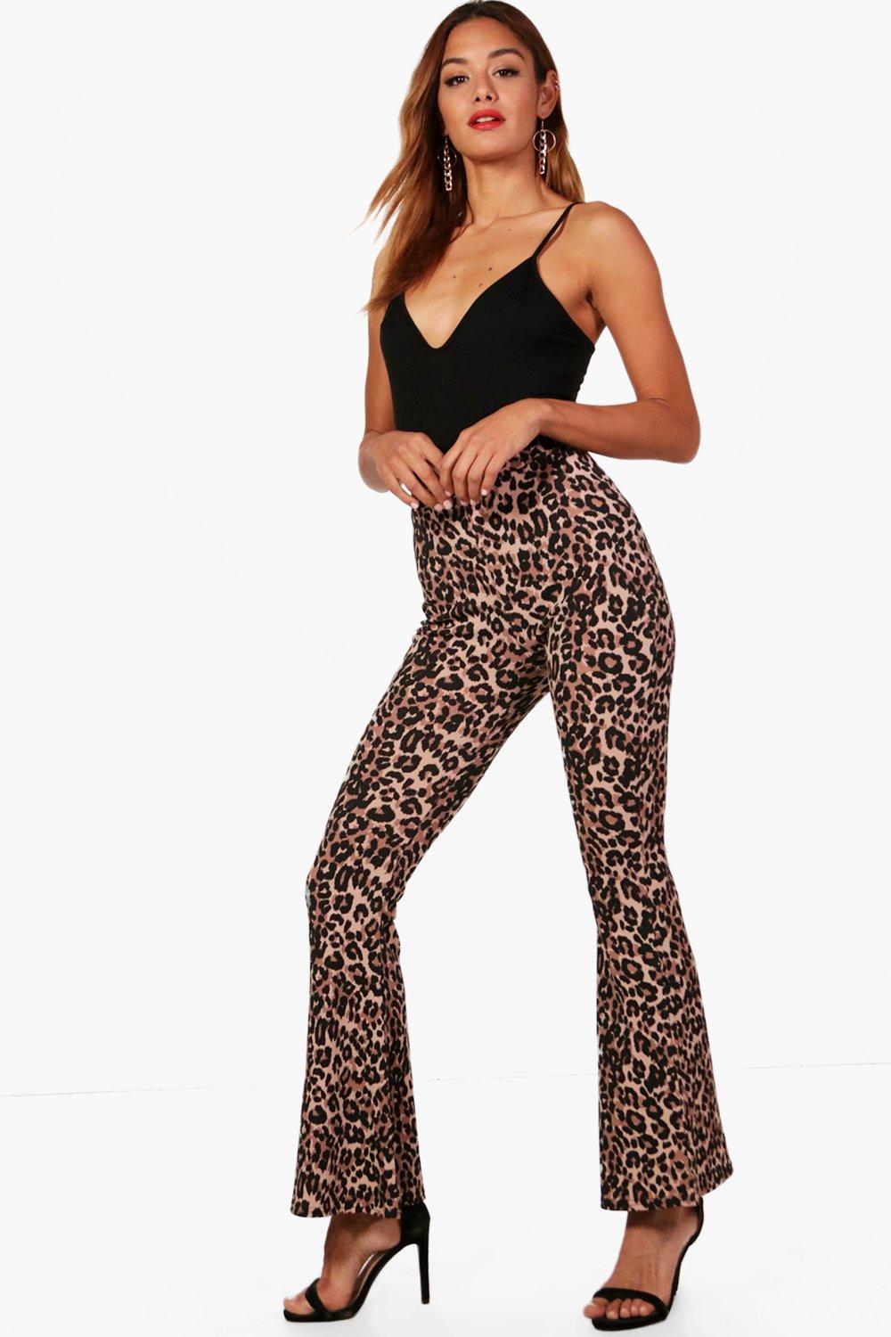 leopard print flare pants