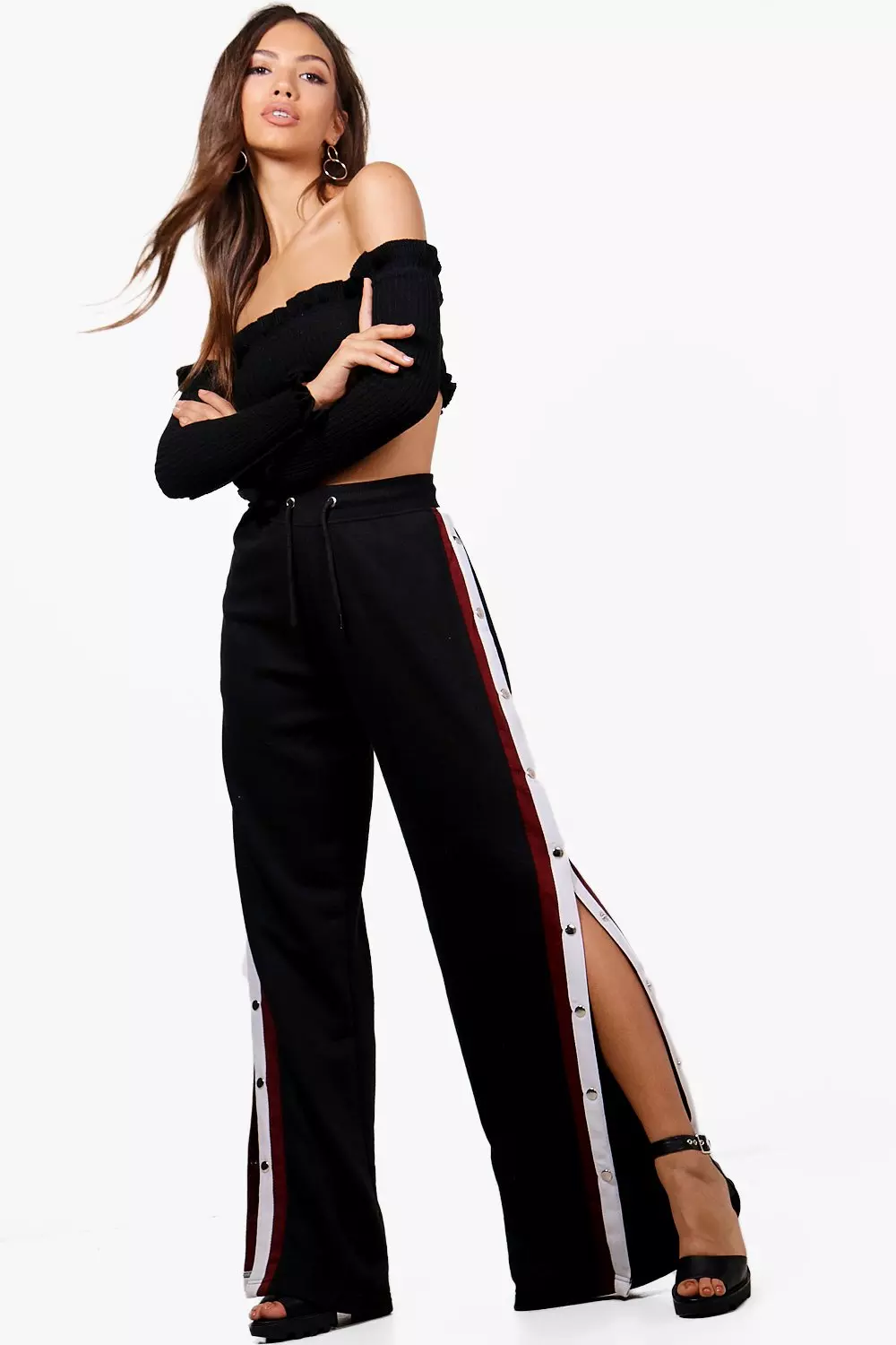 Popper side track pants on sale