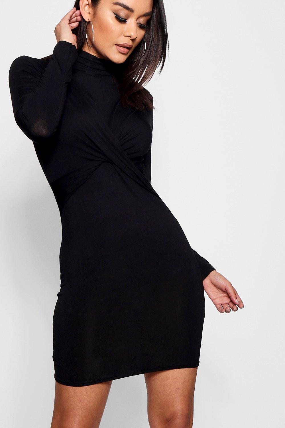 Ribbed Basic Long Sleeve Bodycon Dress