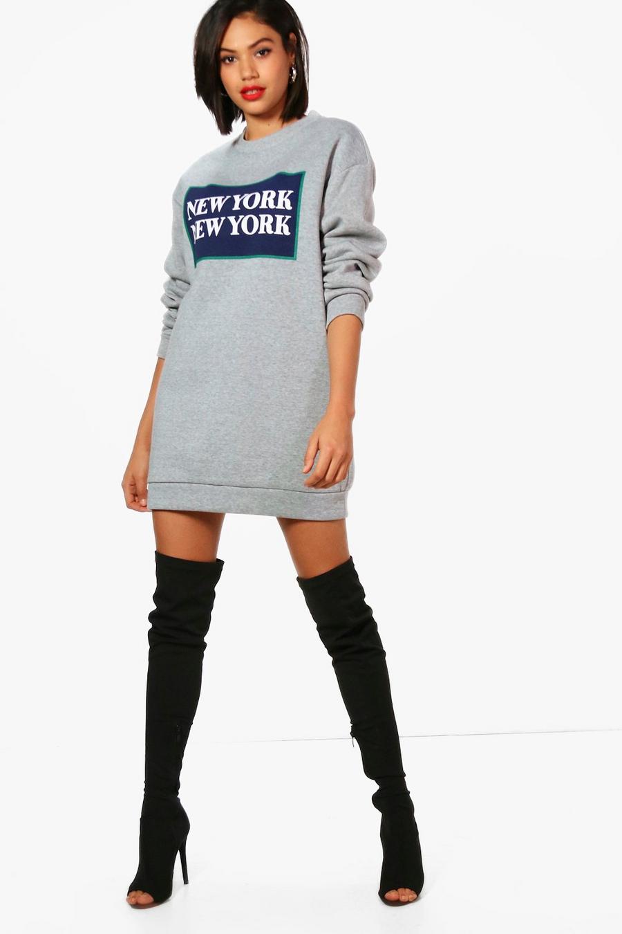 Sweatshirt-Kleid mit New--Print image number 1