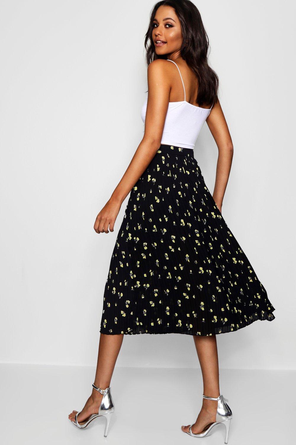 Floral midi skater skirt sale