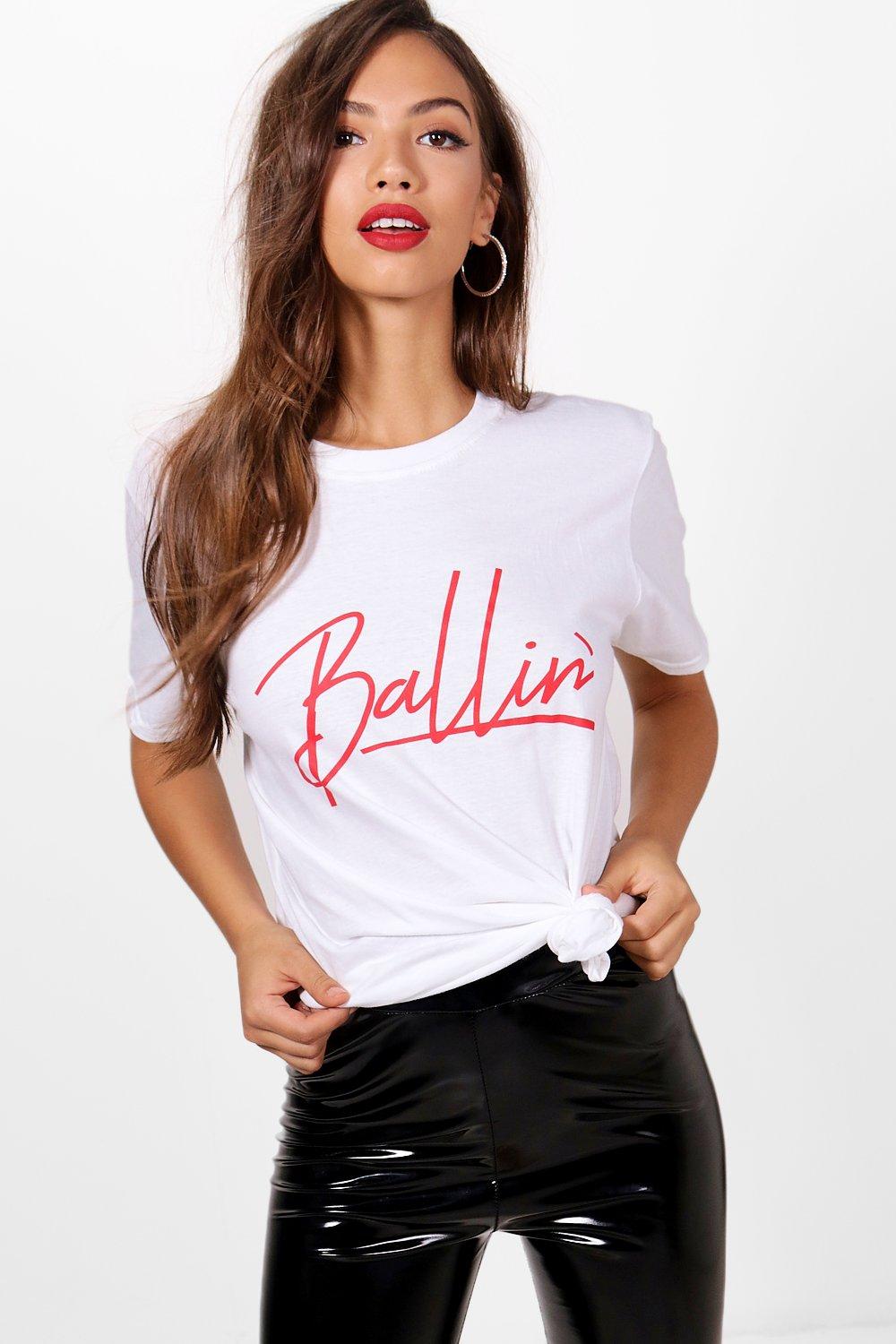 Ballin Slogan Oversized T Shirt