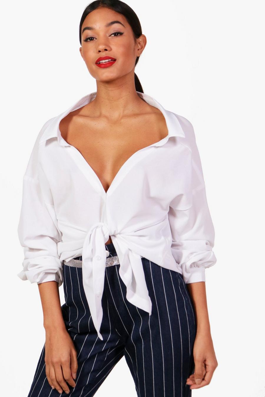 Tie Front Ruched Sleeve Blouse image number 1
