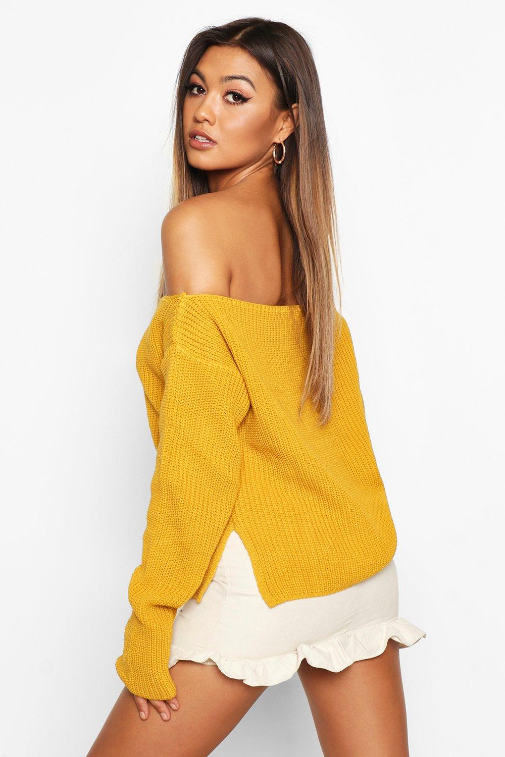 Off the clearance shoulder mustard jumper