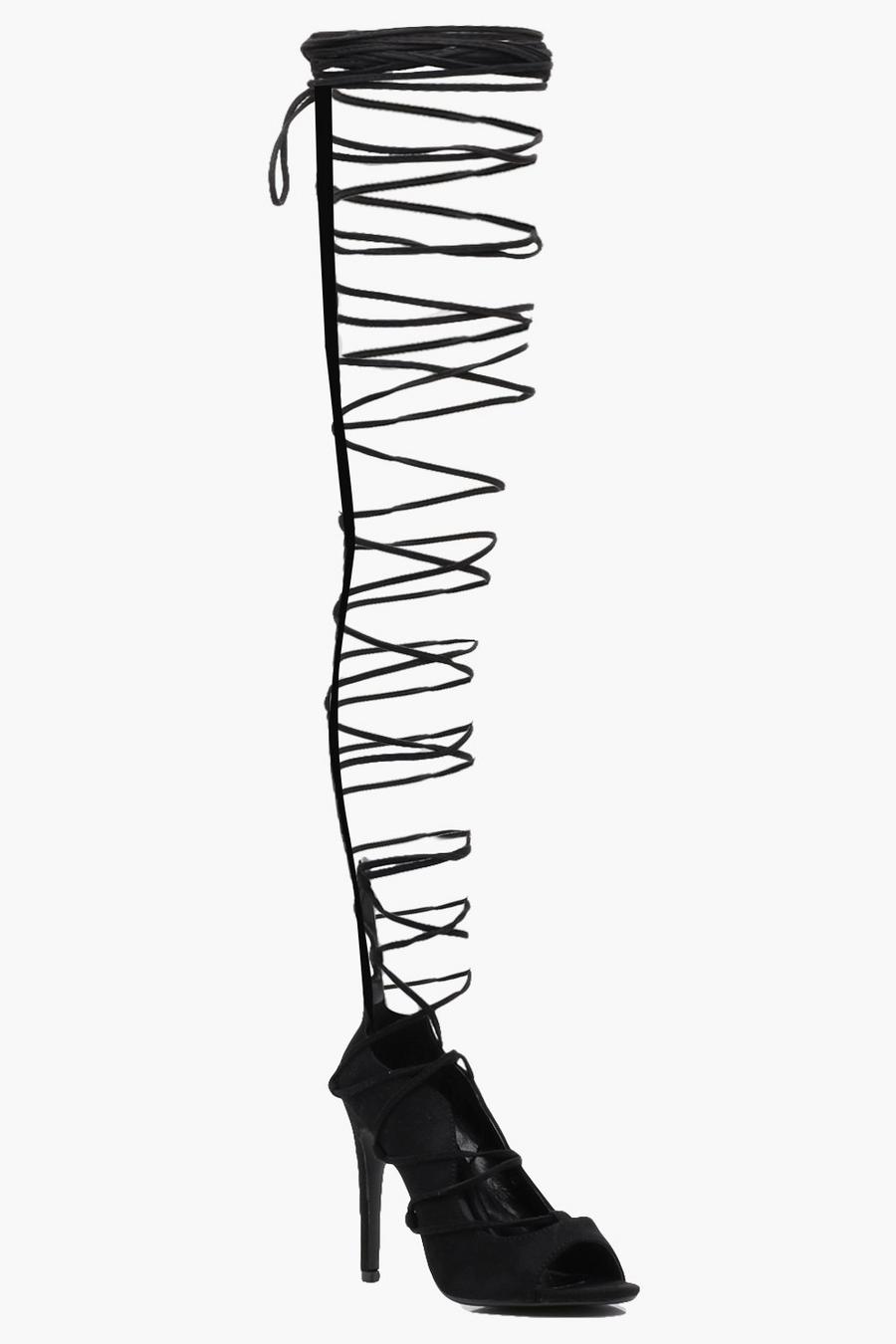Harriet Lace Up Thigh High Gladiator Heels image number 1