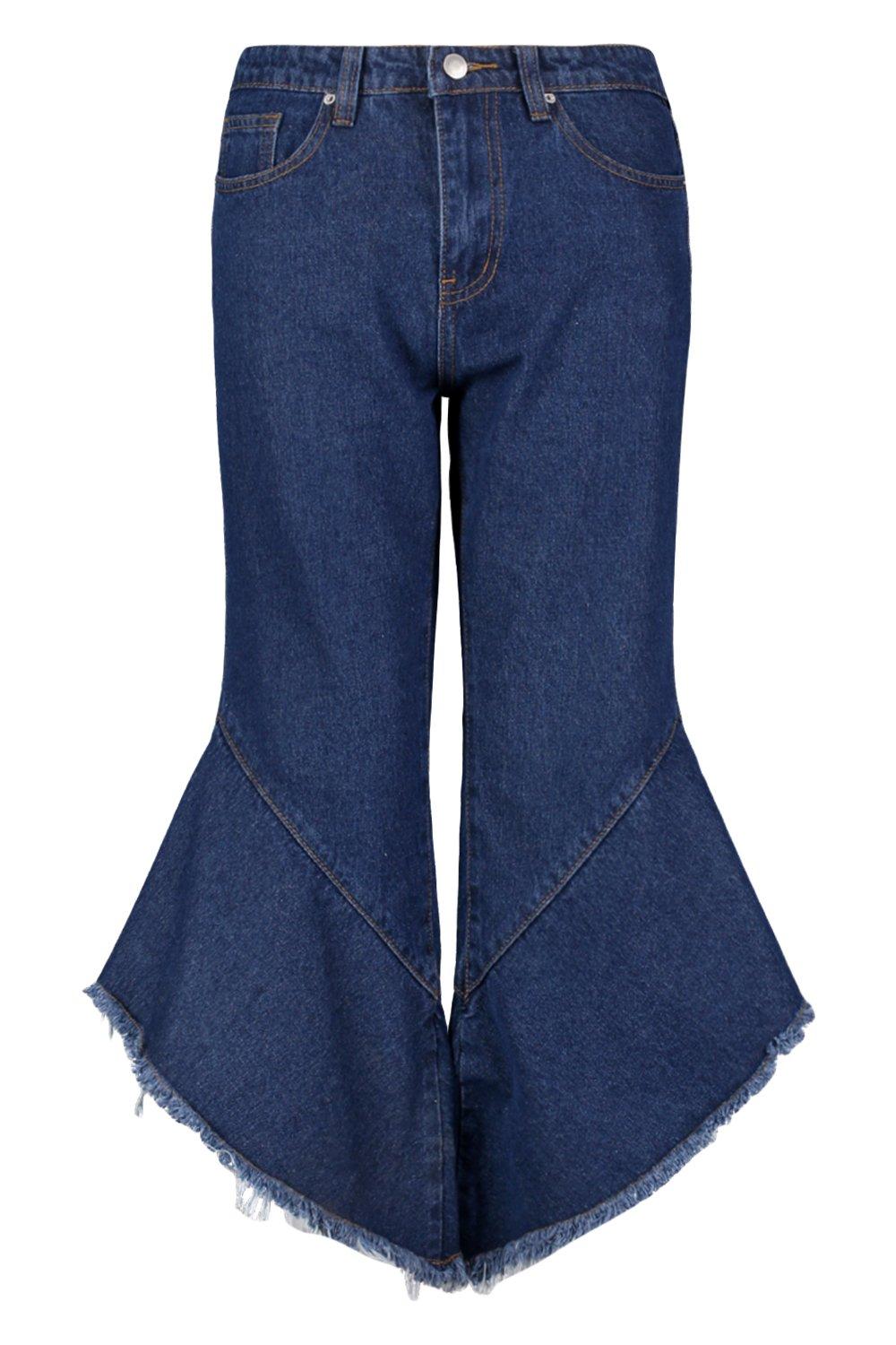 High Waisted Ruffle Hem Jeans