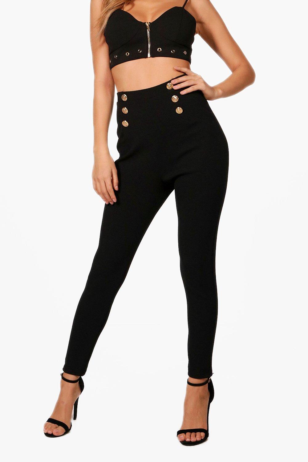 Button high best sale waisted trousers