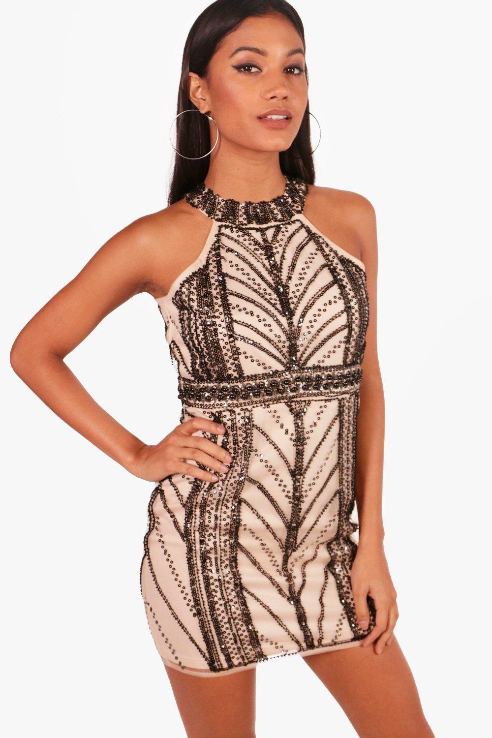 boutique embellished bodycon dress