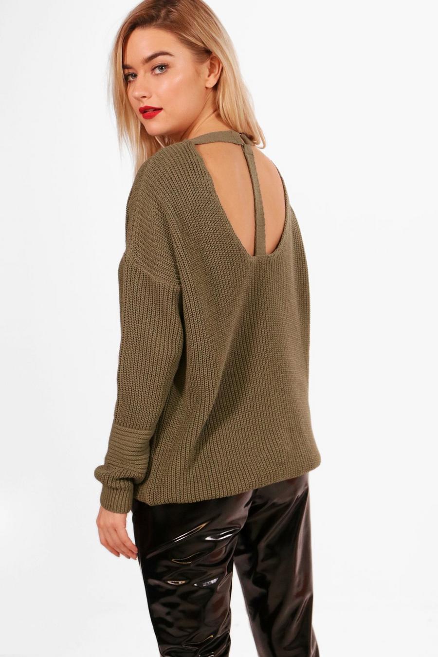 Isla D-Ring Strap Neck Choker Sweater image number 1