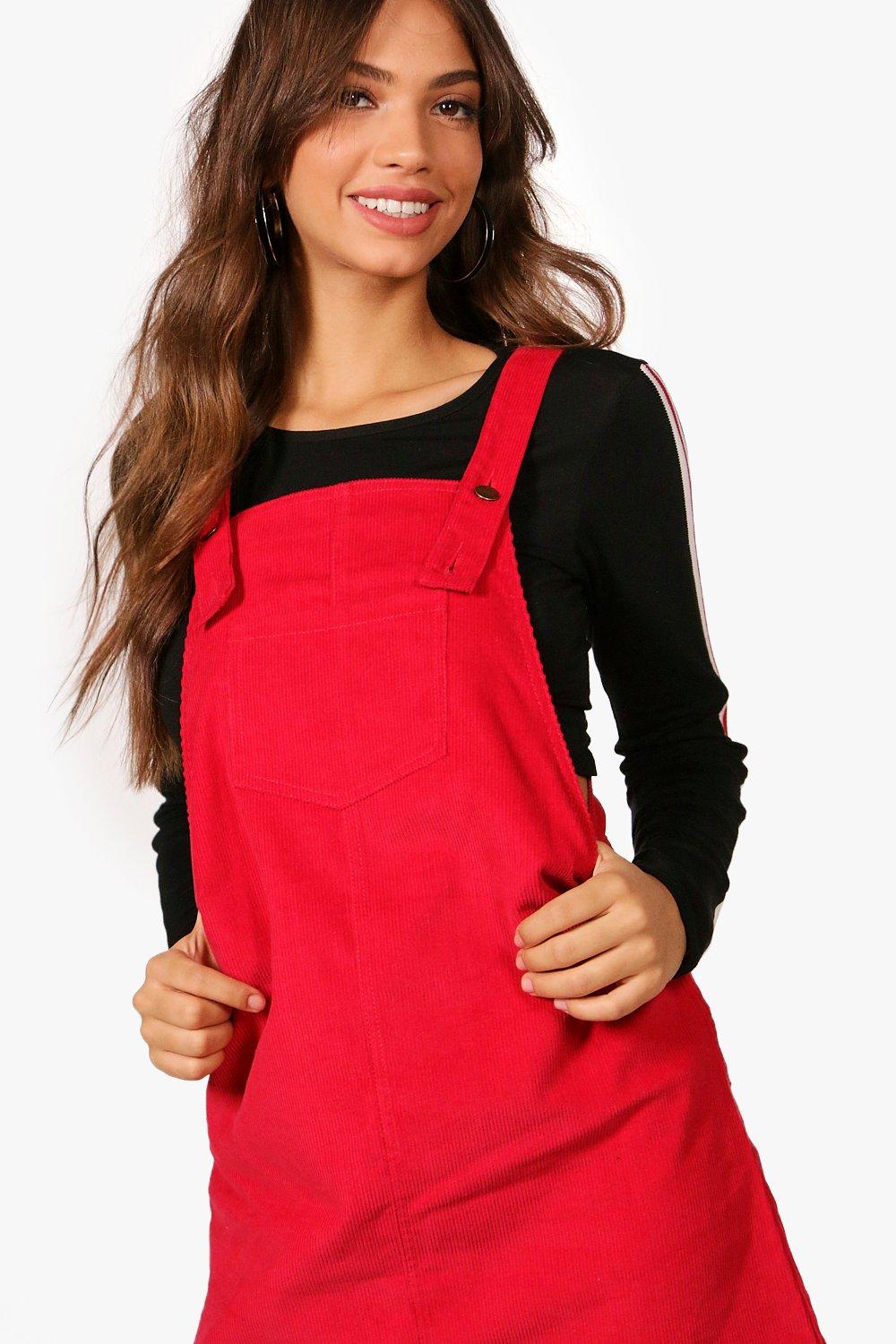 Penny Pocket Front Cord Pinafore Dress