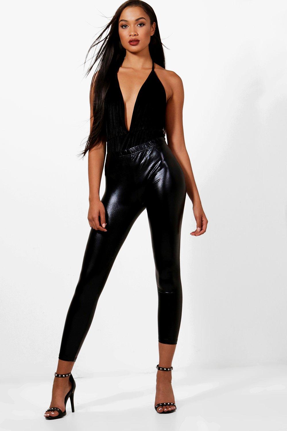 boohoo vinyl leggings