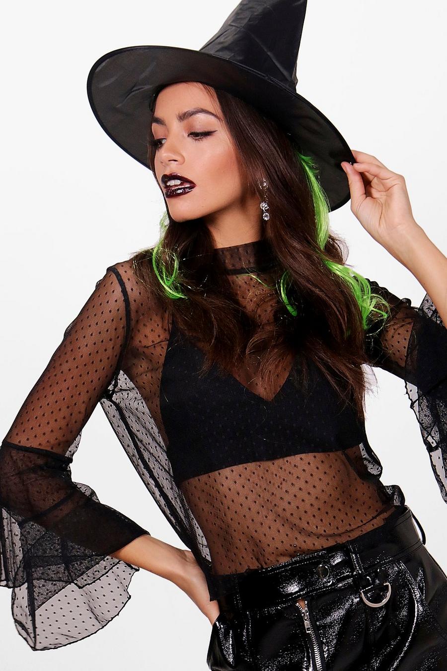 Green Witch Hat With Hair image number 1