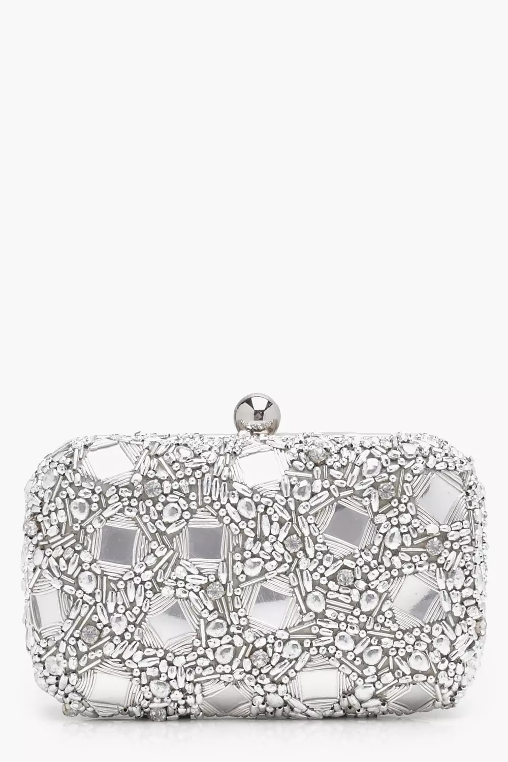 Alice Premium Gem Mirrored Box Clutch Bag