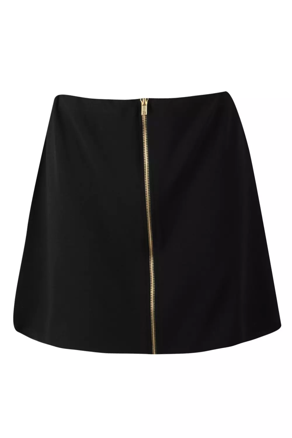 Black Zip Through A Line Mini Skirt alternative image