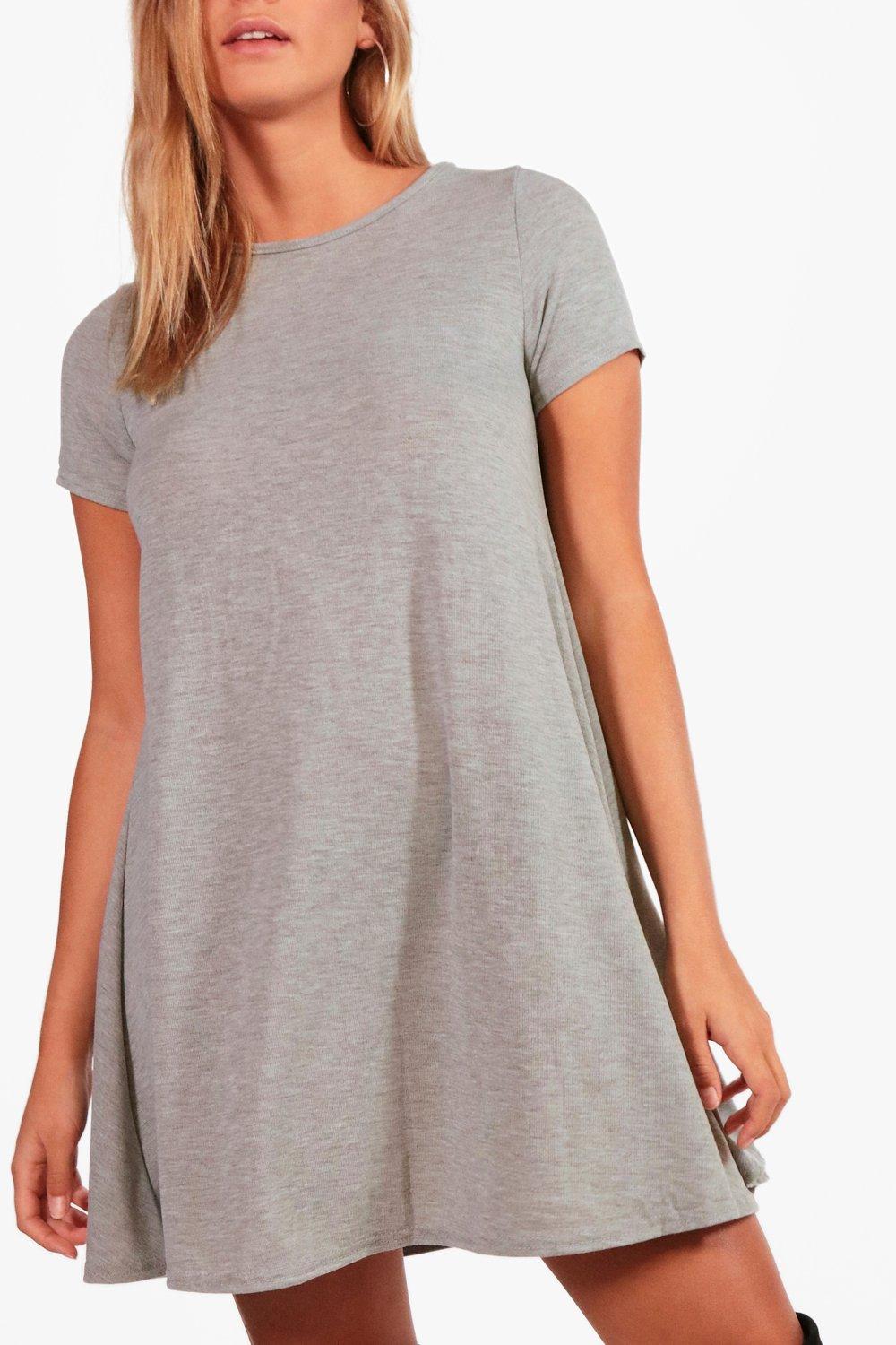 Robe trapeze manche courte sales