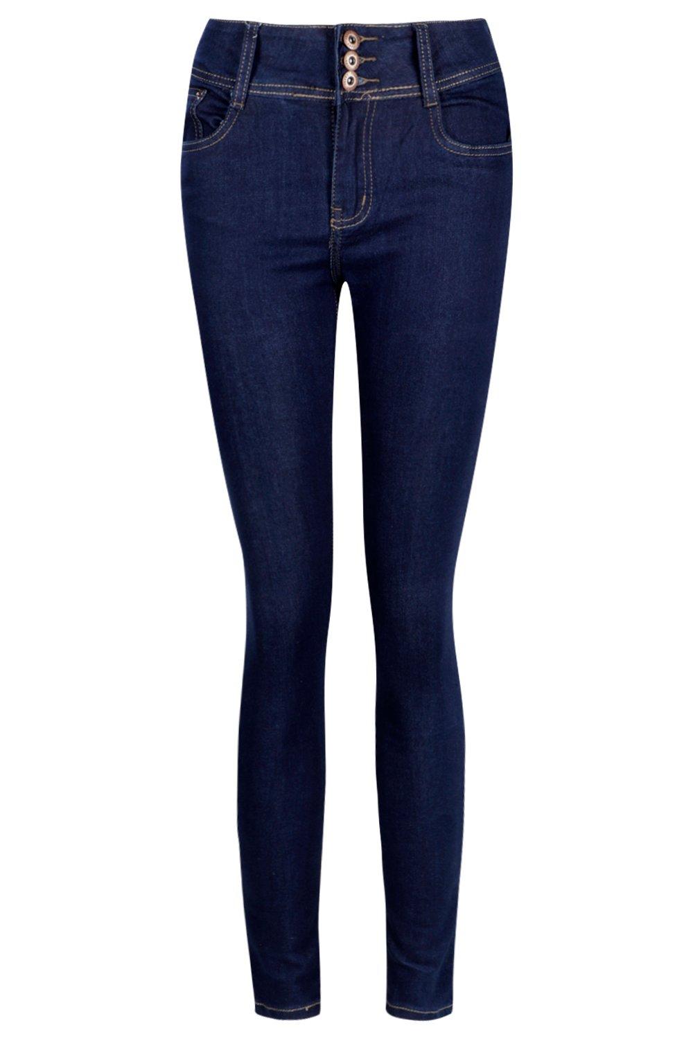 3 button high waisted skinny jeans