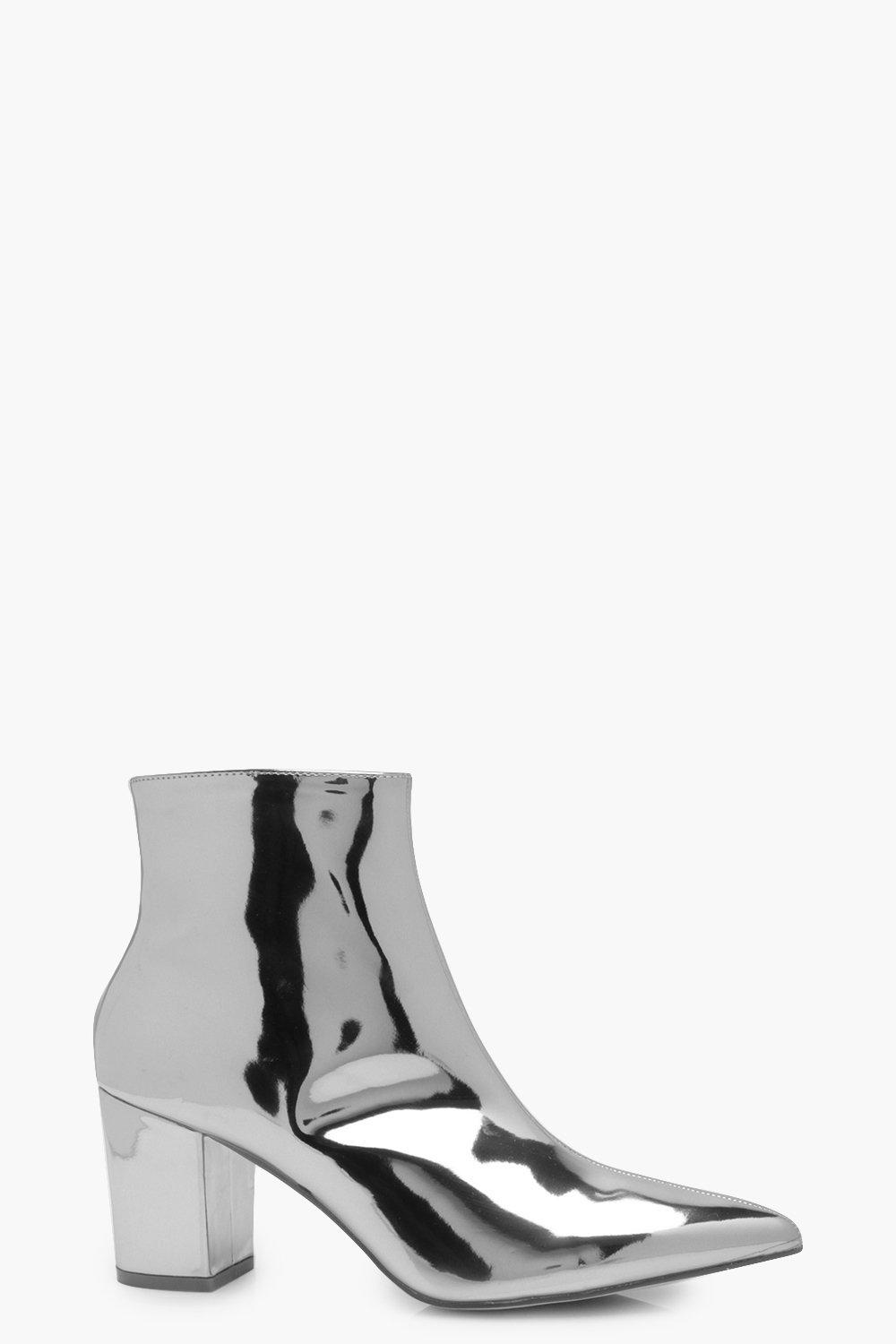 Freya Metallic Pointed Ankle Boots 