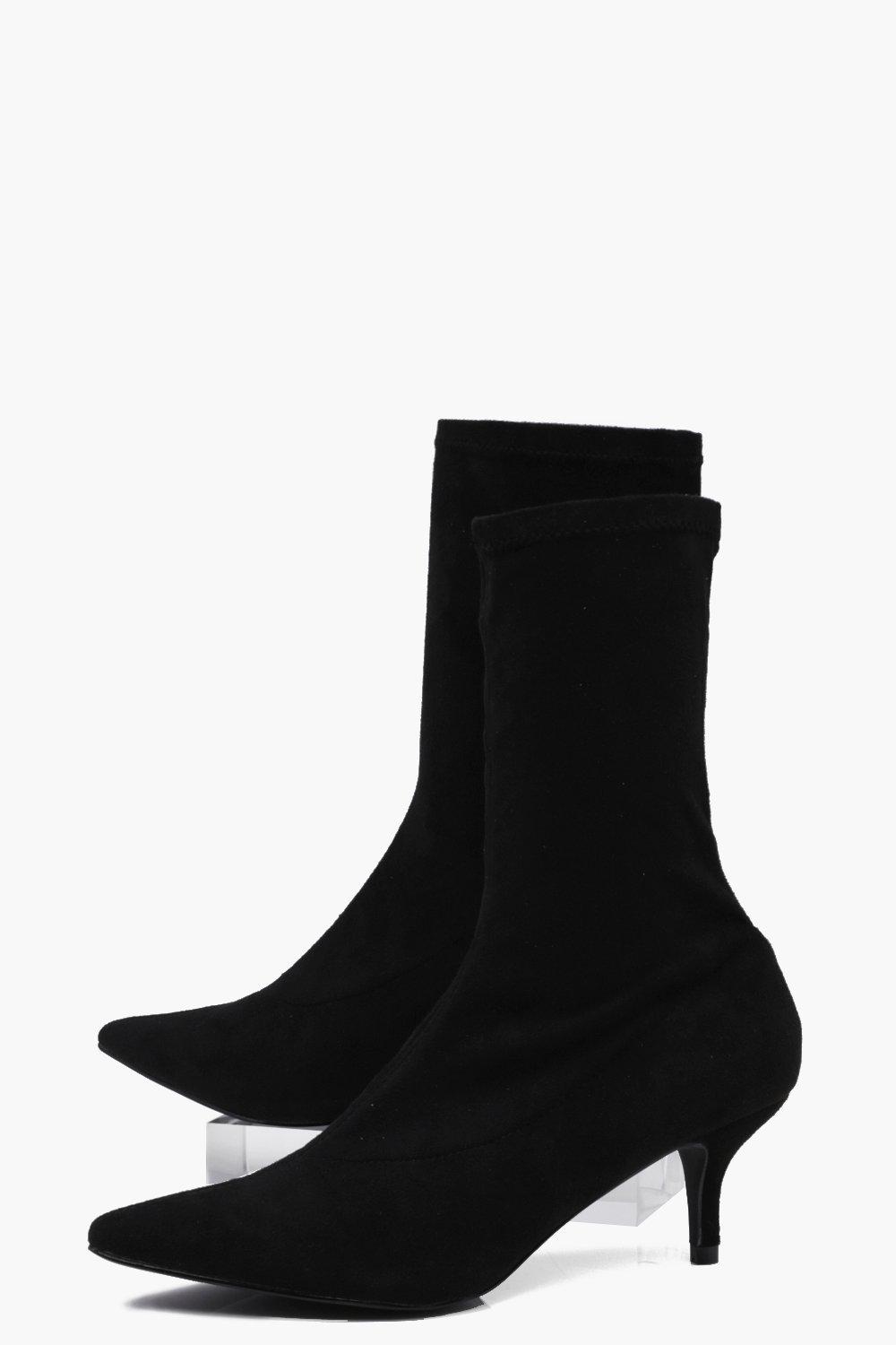 kitten heel sock boots uk