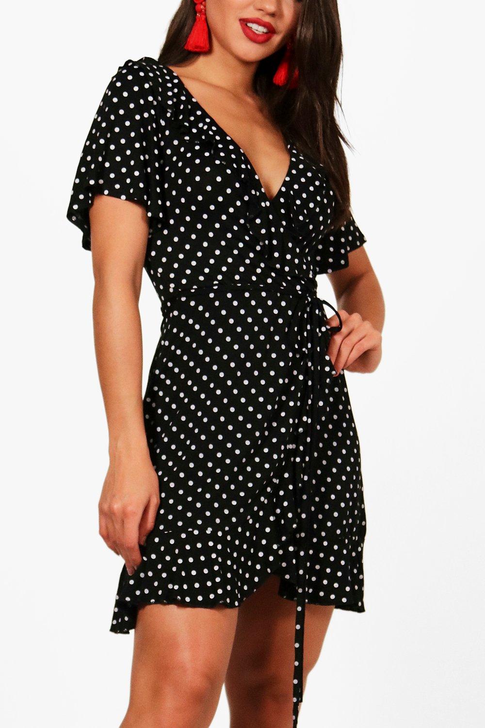 boohoo wrap tea dress
