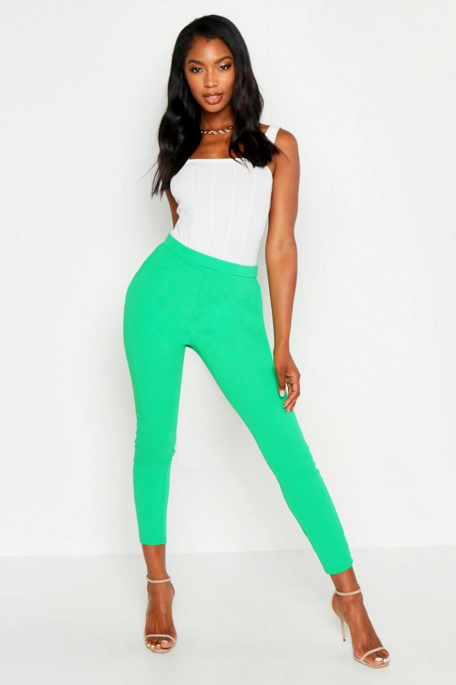 Pantaloni skinny basic in crepe super elasticizzati, Foglia verde image number 1