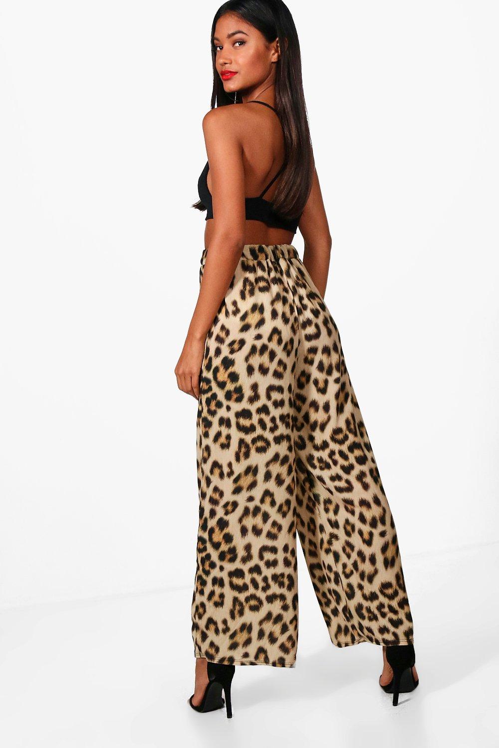 boohoo leopard print trousers