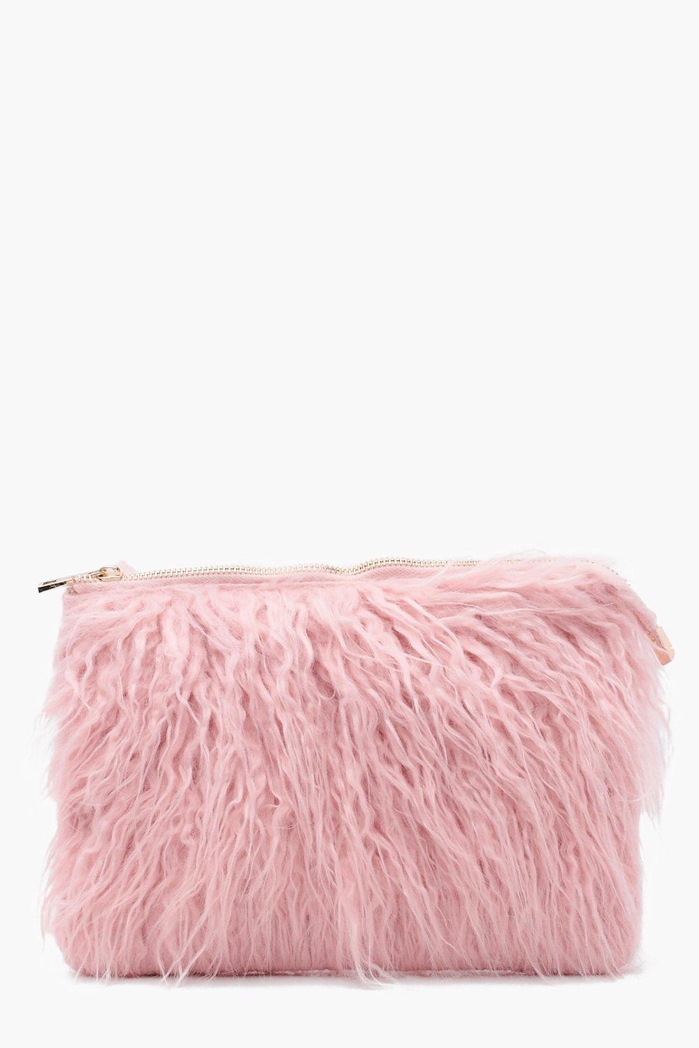faux fur clutch bag