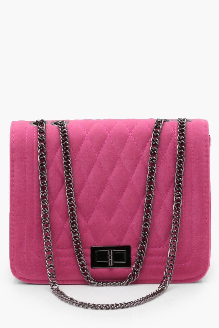 Suedette Quilted Cross Body Bag image number 1