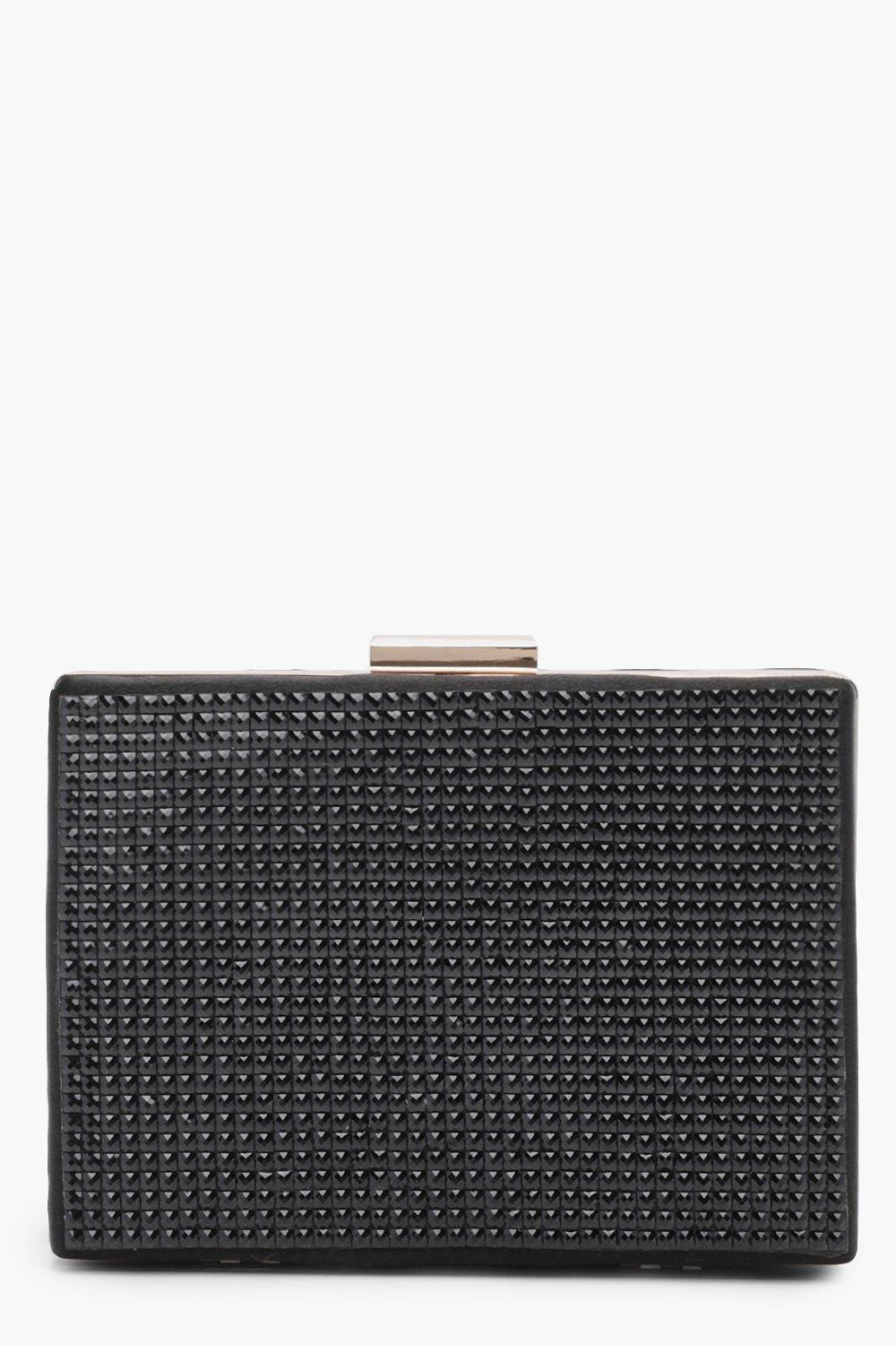 grey box clutch bag