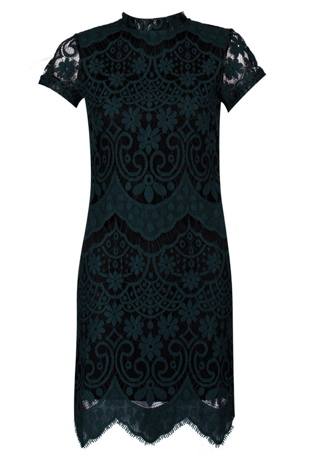 boohoo boutique eyelash lace midi dress