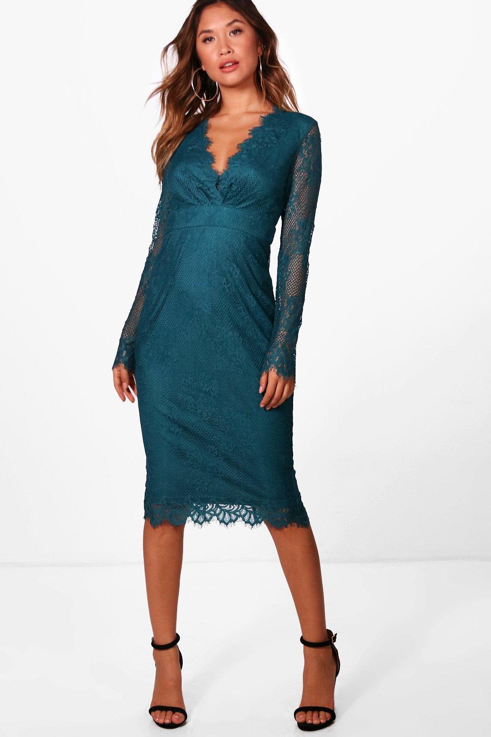 marina long sleeve sequin lace dress