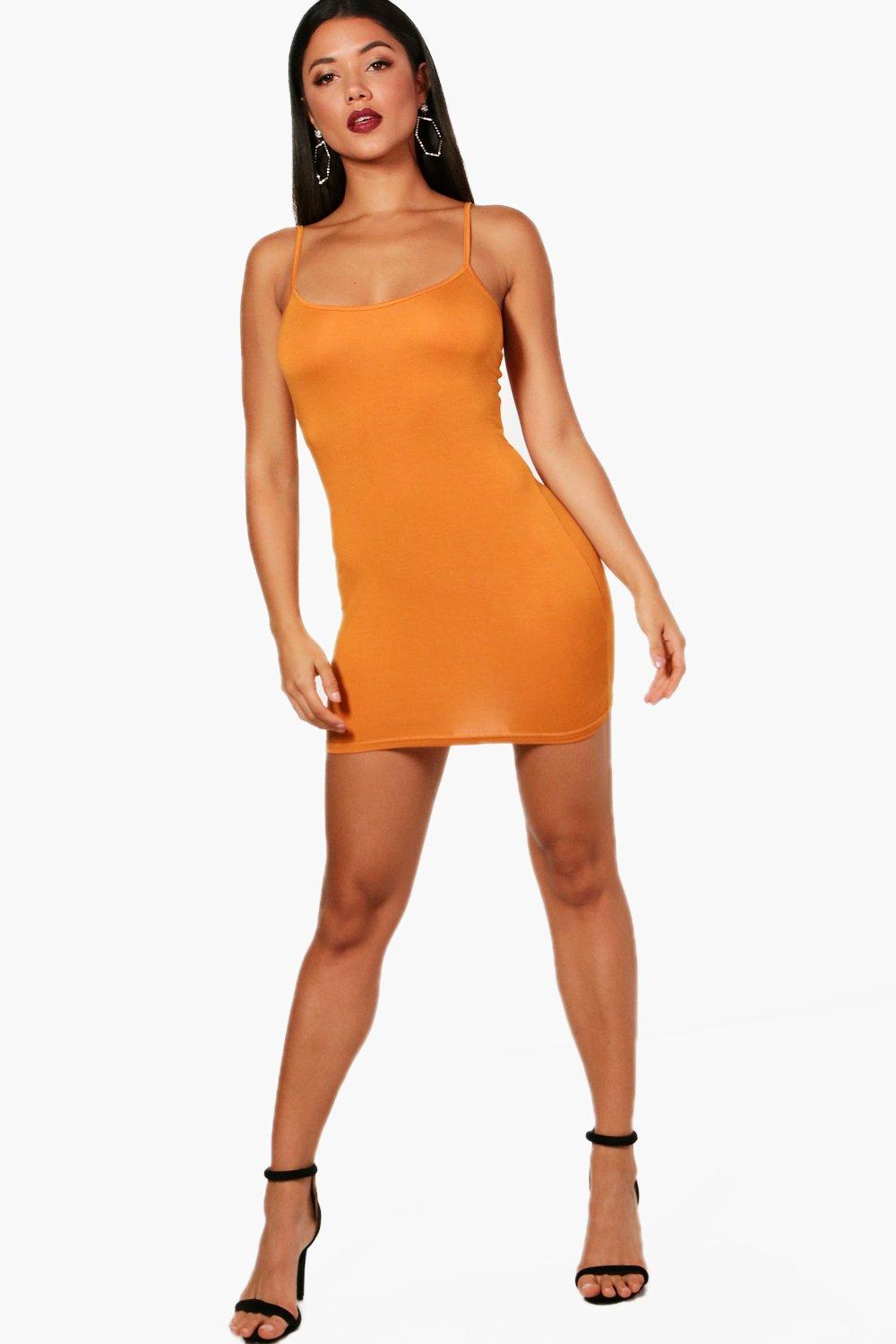 basic strappy cami bodycon dress